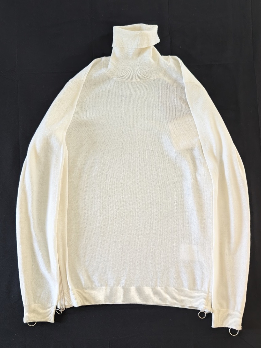 SETCHU Convertible Zip Knit Turtleneck Sweater Off-White Size 1 S NWT Italy Wool